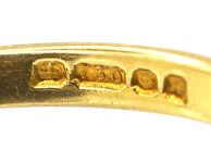 18K 金三石明亮式切工钻石戒指