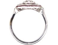 Art Deco Platinum Ruby & Diamond Ring