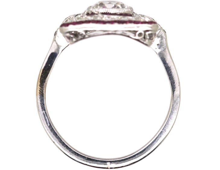 Art Deco Platinum Ruby & Diamond Ring