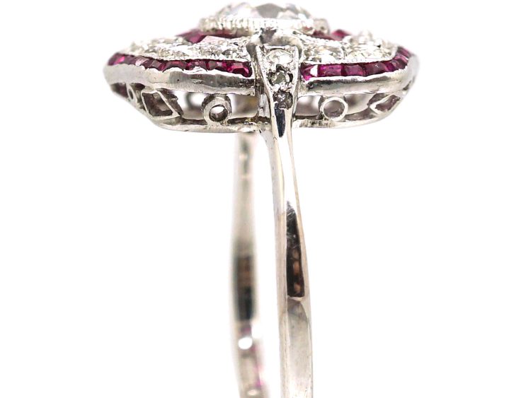 Art Deco Platinum Ruby & Diamond Ring