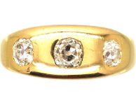 维多利亚时代18K 金三石钻石包镶戒指