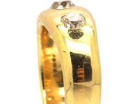 维多利亚时代18K 金三石钻石包镶戒指