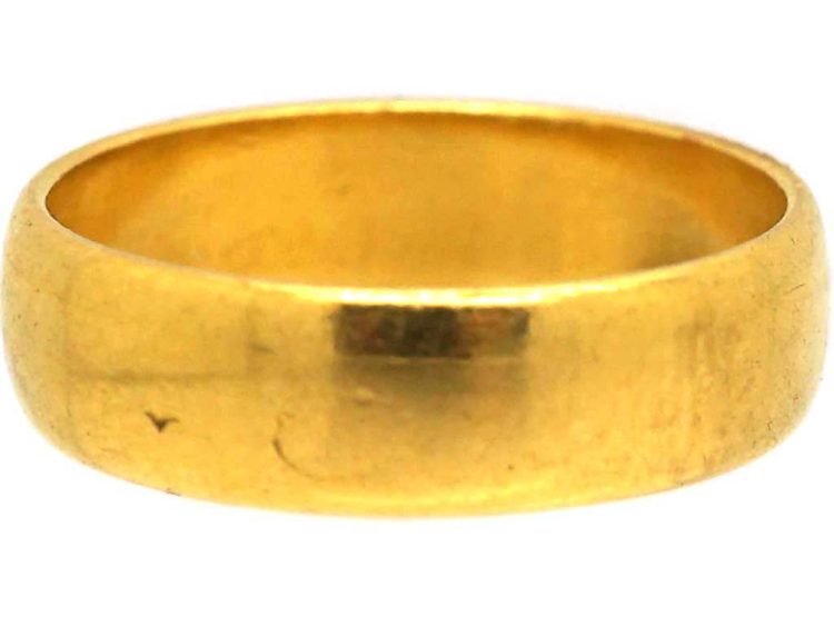 1960年伯明翰检验 22K 金宽款结婚戒指