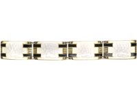 Danish Mid 20th Century Silver Gilt & Black & White Enamel Bracelet by Niels Albitz