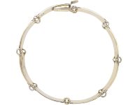 Danish Mid 20th Century Silver Gilt & Black & White Enamel Bracelet by Niels Albitz