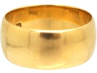 18ct Gold Wide Wedding Ring Assayed in 1921