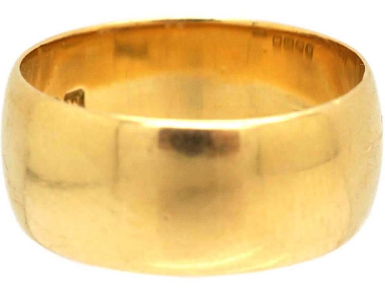 18ct Gold Wide Wedding Ring Assayed in 1921