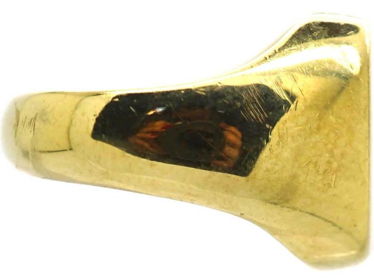Early 20th Century 18ct Gold & Platinum Signet Ring with Crest Intaglio