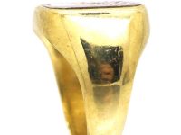 Early 20th Century 18ct Gold & Platinum Signet Ring with Crest Intaglio