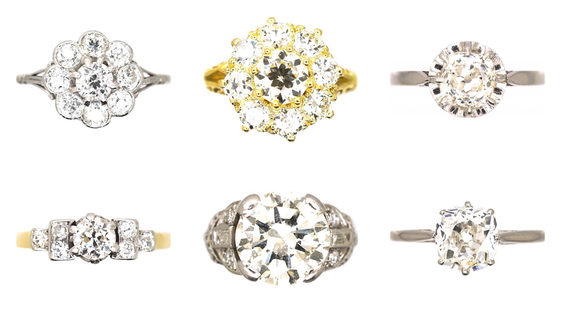 Antique diamond rings from our collection