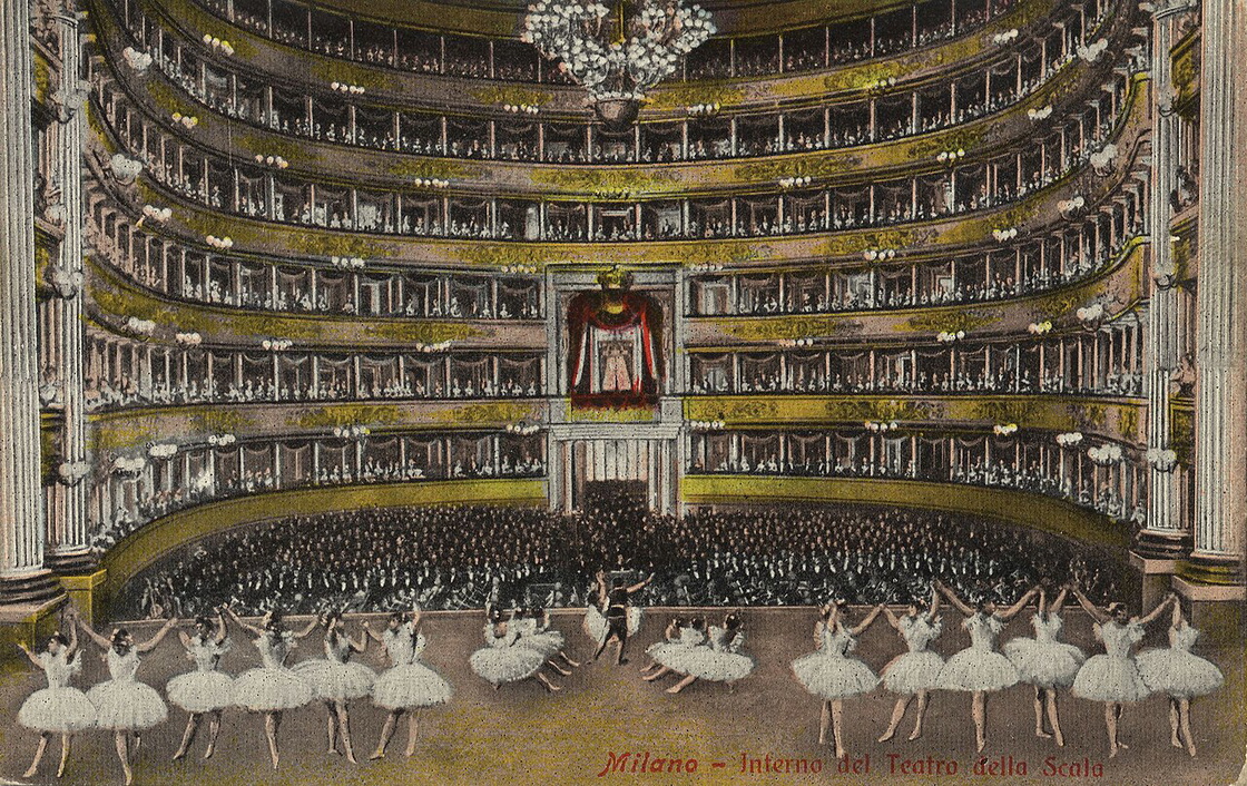 Teatro alla Scala, Milan, on an early postcard