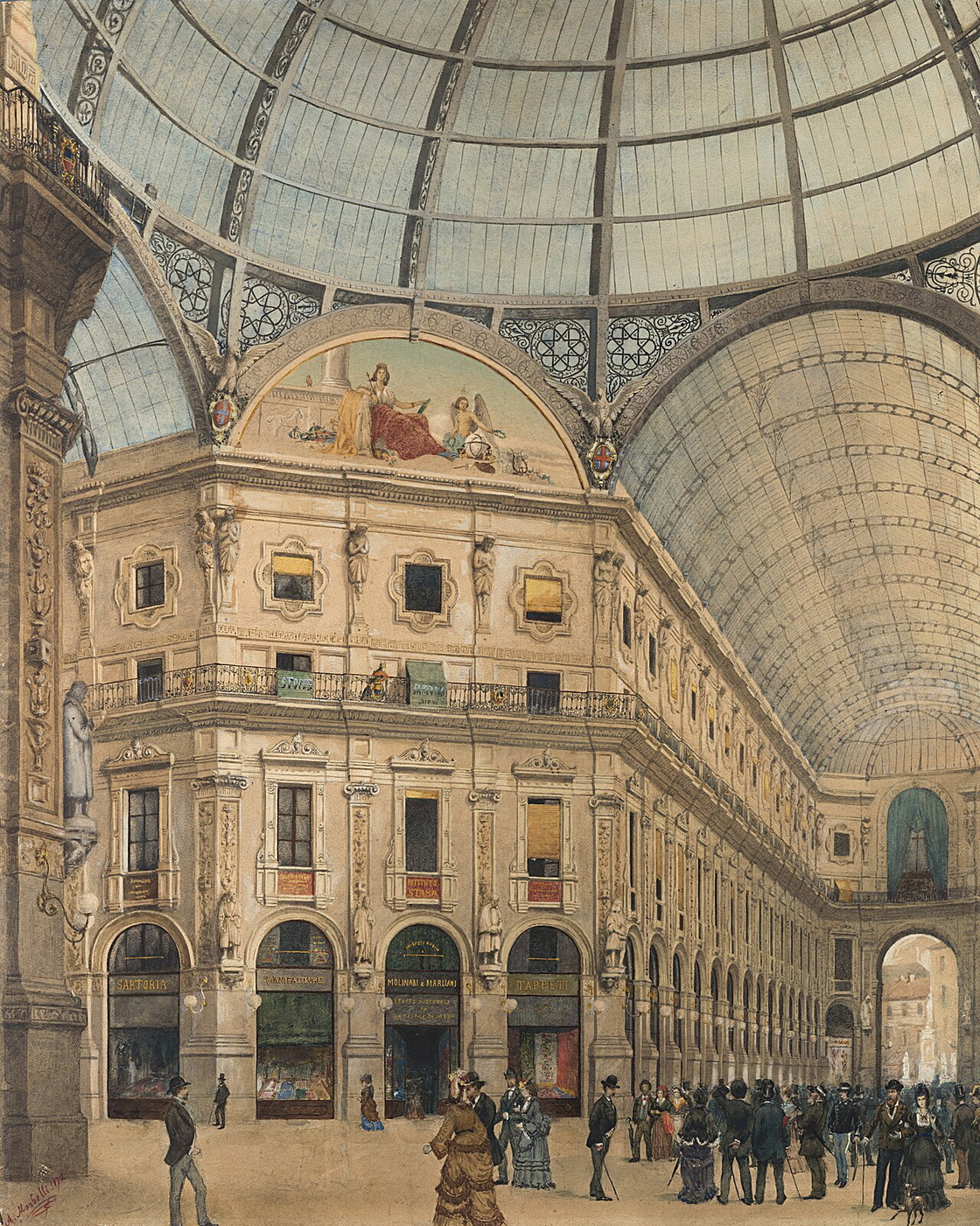 La Galleria Vittorio Emanuele in Milano by Angelo Morbelli
