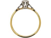 Art Deco 18ct Gold & Platinum, Two Stone Diamond Ring
