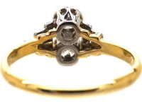 Art Deco 18ct Gold & Platinum, Two Stone Diamond Ring