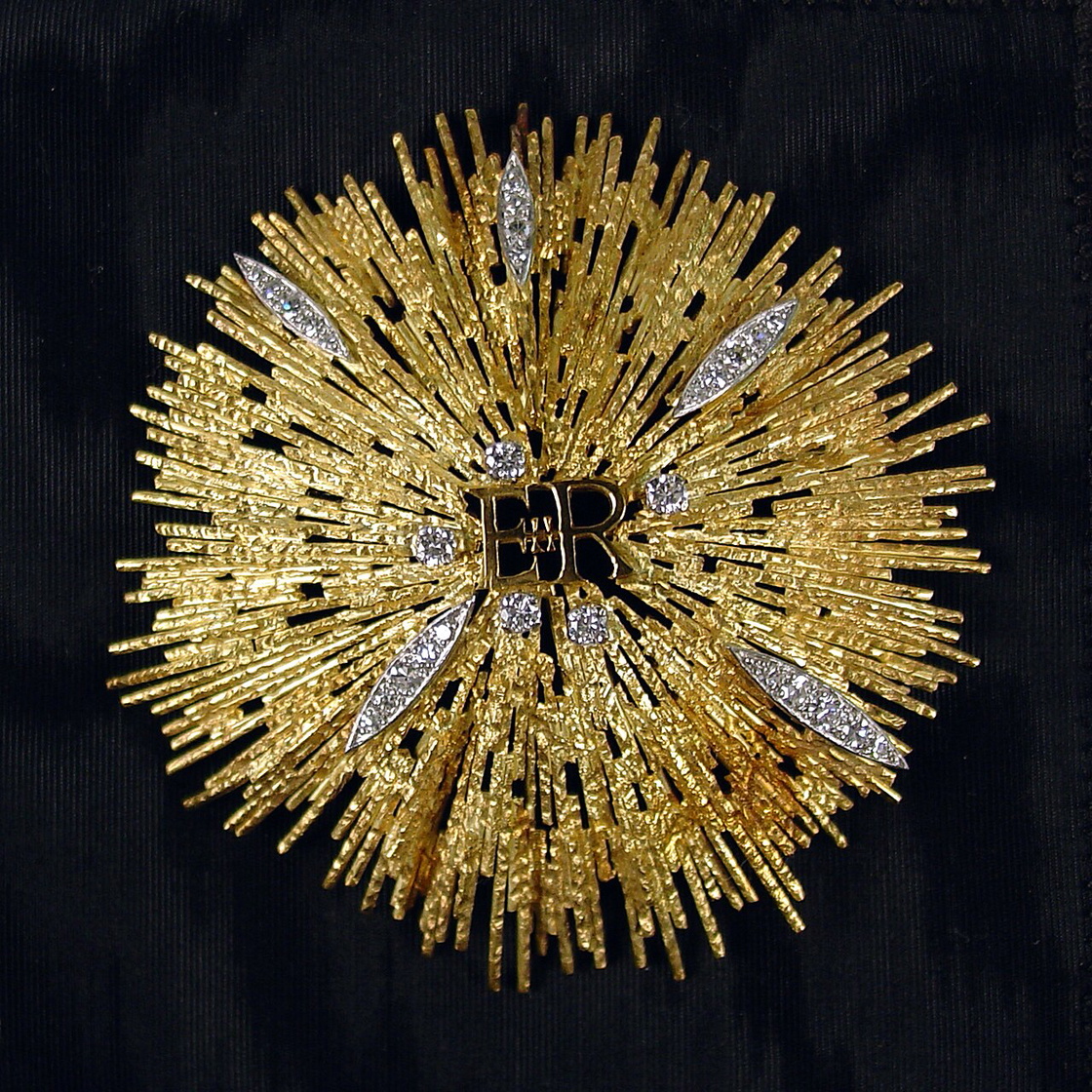 Gold and diamond brooch by Grima given to Betty Ford by Queen Elizabeth II, 1976