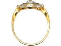 Art Deco 18ct Gold & Platinum, Sapphire & Diamond Eye Ring