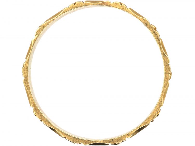 Georgian 18ct Gold Wedding Ring with Flower Detail