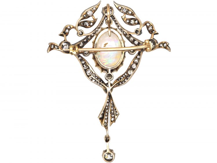 Edwardian Diamond & Opal Brooch/ Pendant
