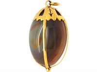 Victorian 18ct Golds & Agate Pendant with Heart & Arrow Motif
