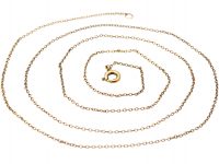 Edwardian 9ct Gold Fine Trace Link Chain