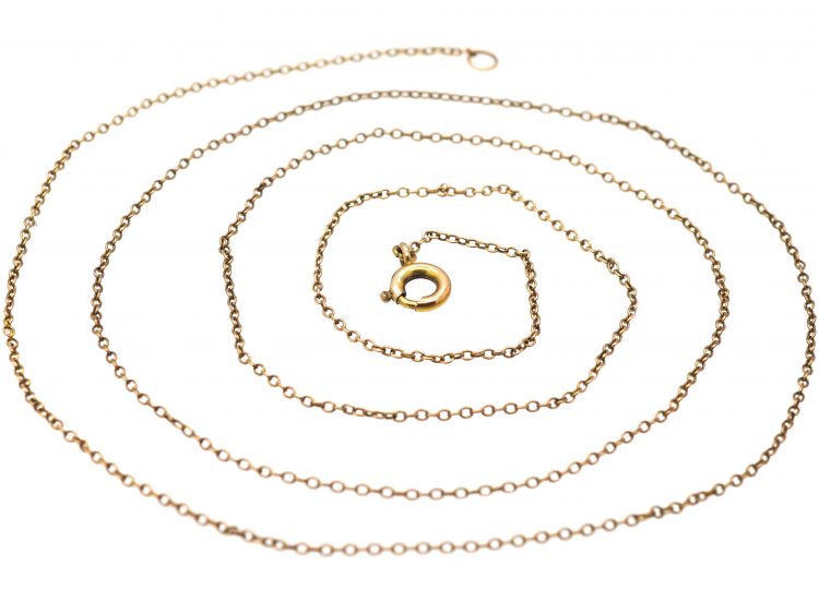 Edwardian 9ct Gold Fine Trace Link Chain